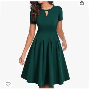 Flared A-line swing casual party dress with pockets